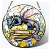 Dream Catcher with Sleeping Dragon – Stained Glass Style Bookish Fantasy Decor