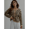 Goelia Striped Cardigan with Front Buttons – Size S (Fits Small M)