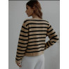 Goelia Striped Cardigan with Front Buttons – Size S (Fits Small M)