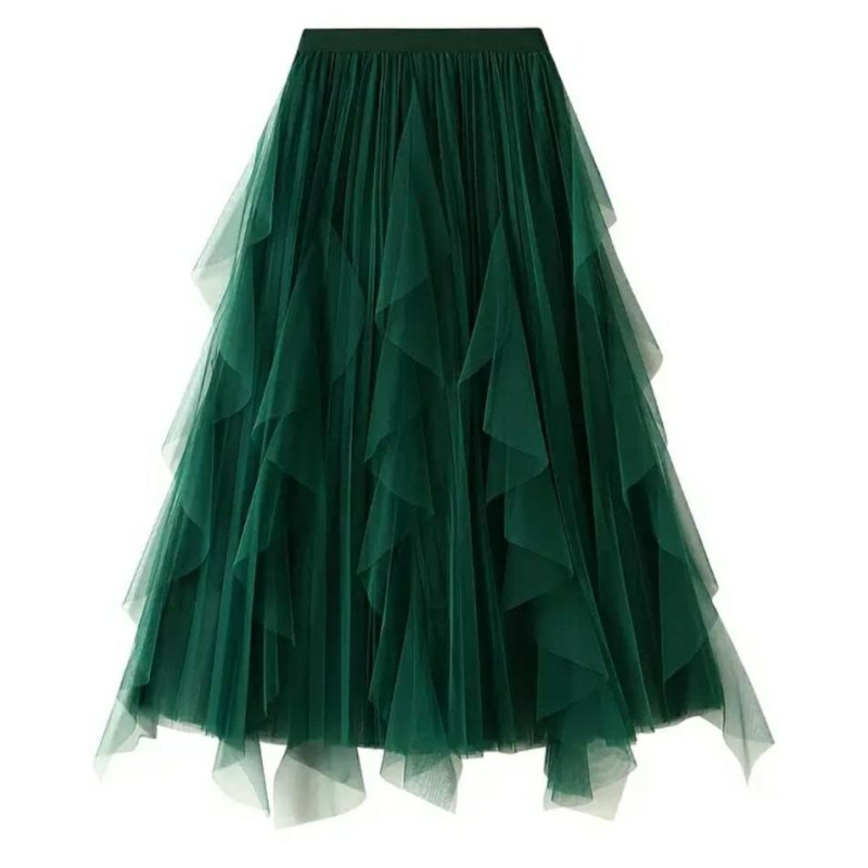 Bottle Green Tulle Skirt – Size L/XL