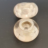 Charms 925 set of 2 clear with pink flower
