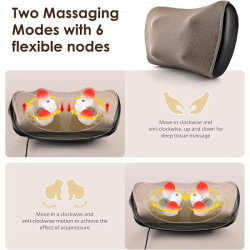 Shiatsu Massage Pillow with Heat – 3D Rotating Massage Heads