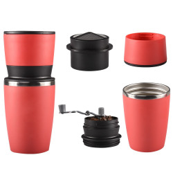 Portable Manual Coffee Maker with Coffee Bean Grinder & Espresso Press