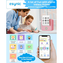 eSynic Pink Mini Portable Thermal Printer for Phone