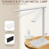 Double Head LED Desk Lamp – Dimmable Touch Control Table Light with Dual Swing Arms