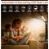 Double Head LED Desk Lamp – Dimmable Touch Control Table Light with Dual Swing Arms