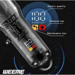 WEEME Professional Hair Clipper – Black Spiral Design with 4 Limit Combs