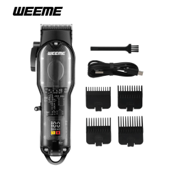WEEME Professional Hair Clipper – Black Spiral Design with 4 Limit Combs