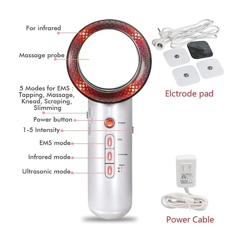 3-in-1 Cavitation Machine – EMS, Infrared & Ultrasonic Body Massager for Waist, Thighs & Arms