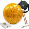 The Balmy Drum – 11-Note 10-Inch Steel Tongue Drum Set with Music Book