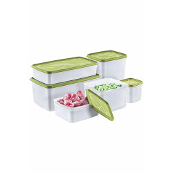 DecilleHome No Frost 6pc Storage Box Set Quick Freezing Flexible Containers