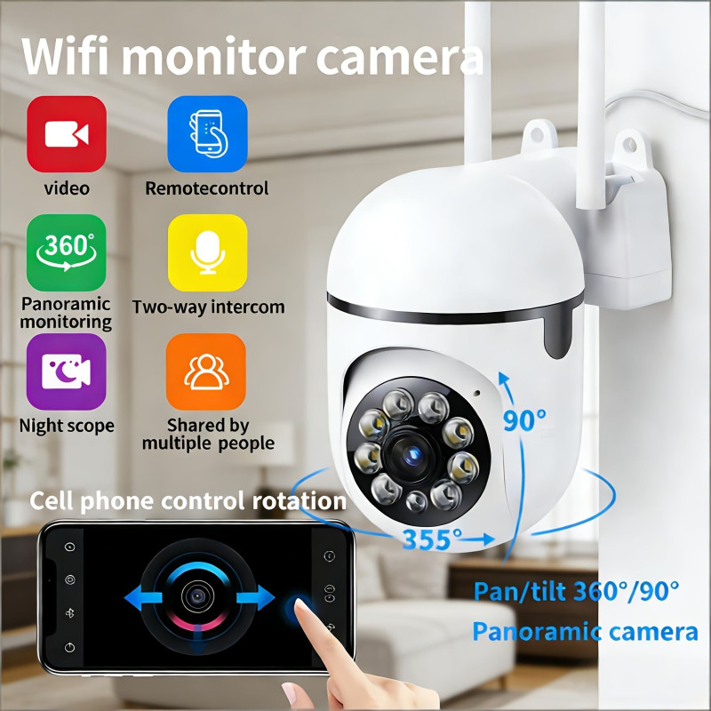 Outdoor Security Camera Night Vision HD USB Bulb Security Camera 1080P Horizontal Clarity 2MP Farm