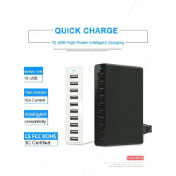 10 USB ports Quick charger 50W