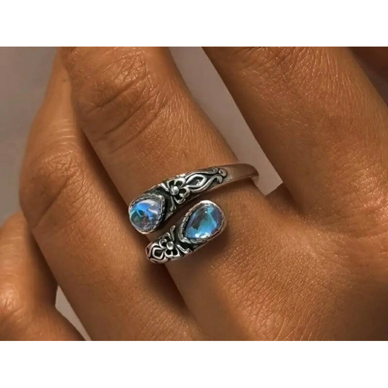Adjustable Dual Stone Ring