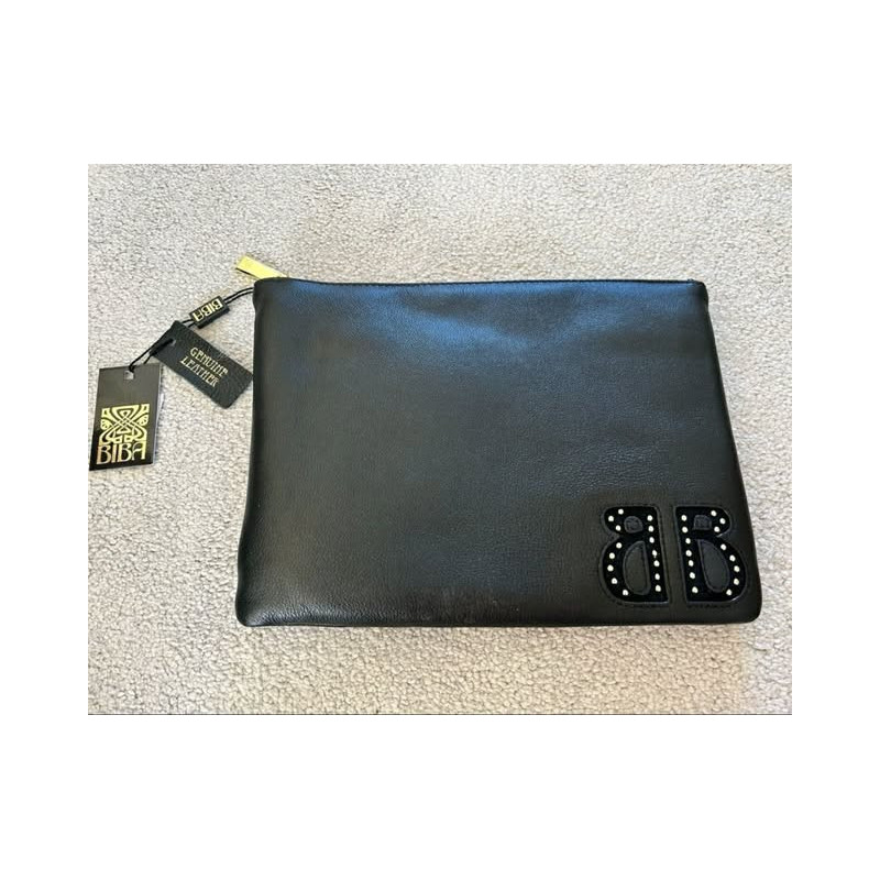 Black Leather hand bag BIBA