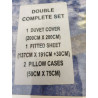 Bedding double with fitted sheet