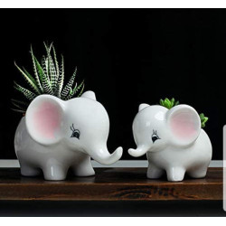Set of 2 Elephant Flower Pots