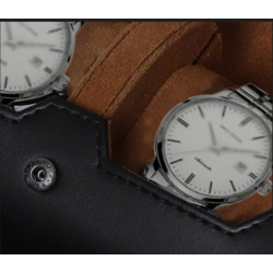 2 Slots Travel Watch Storage Box Portable Vintage Watch Roll Display Case for Women Men Watch Organizer