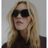 River Island leopard  metal sunglasses in dark - BEIGE