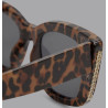 River Island leopard  metal sunglasses in dark - BEIGE