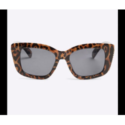 River Island leopard  metal sunglasses in dark - BEIGE