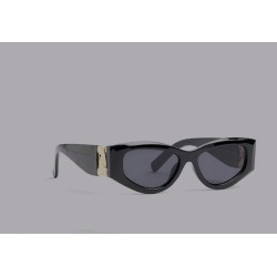 River Island Black Slim Cat Eye Chain Sunglasses