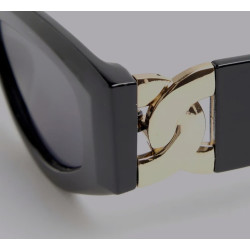 River Island Black Slim Cat Eye Chain Sunglasses
