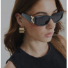 River Island Black Slim Cat Eye Chain Sunglasses