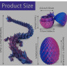 3D Printed Articulated Dragon with Detachable Mystery Scale Egg