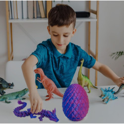 3D Printed Articulated Dragon with Detachable Mystery Scale Egg