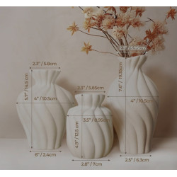 3pcs vase ornament ceramic