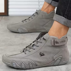Men'S Lace-Up Boots, Casual Walking Shoes with Fastener