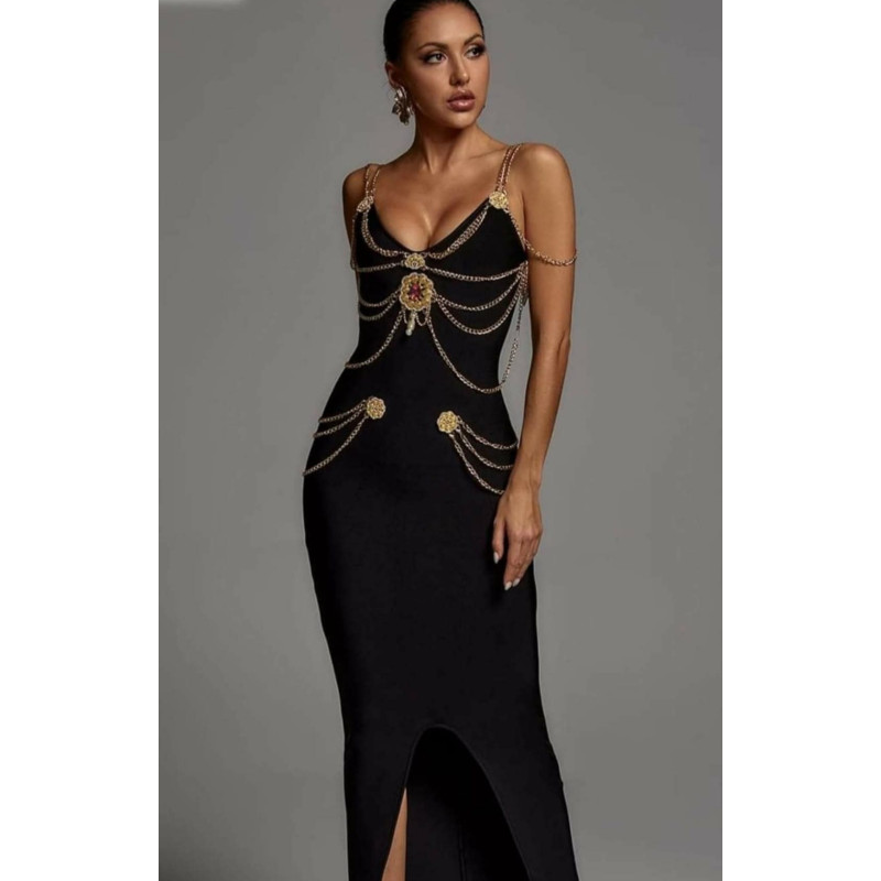 Black bandage maxi dress size xs