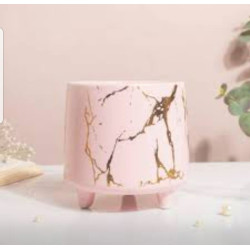 Gold Pink Marble Ceramic Planter