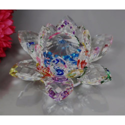 Bouquet of crystal lotus flowers candle holder