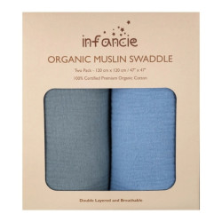 Blanket Infancie organic muslin swaddle 2pcs