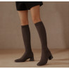 Square-Toe Water-Repellent Wool Knee High Boots Vivaia