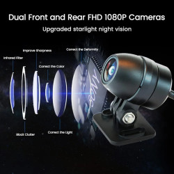 Motorcycle DVR Dash Cam, GreenYi 4” IPS Touch Screen w/ FHD 1080P Front & Rear Camera
