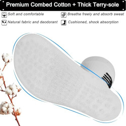 Anti-Slip Grip Sport Socks Men Women, Cotton Cushioned Sports Socks for Training & Match